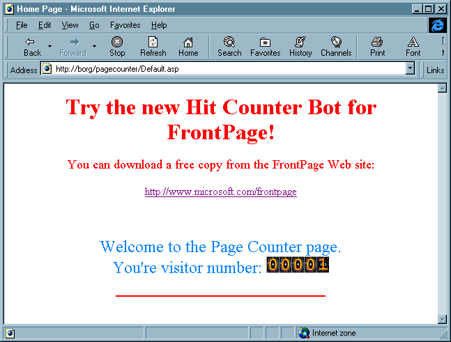Hit Counter Image the old way to website analysis